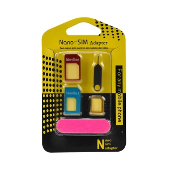 

5 In 1 Nano SIM Card To Micro Standard Converters Adapter Adaptor Set For iPhone Accessories
