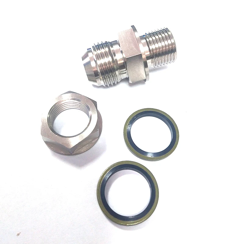 DIY Turbo Oil Pan / Oil sump Return Drain Adapter Bung Fitting 10AN Weld Whit Nut And Gasket