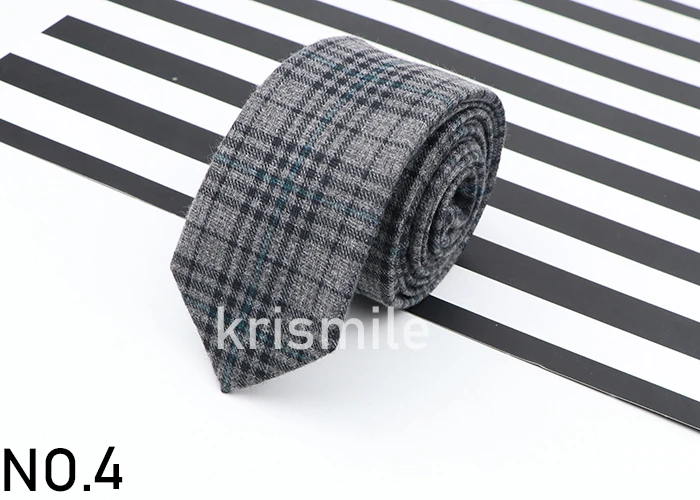 Herren-Business-Krawatte mit Diamant-Karomuster, künstliche Wolle, Baumwolle, dunkle Farbe, gestreift, schwarz, grau, für tägliches Accessoire, Paty-Geschenk – Detail 7