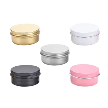 

60g 100g Pink Aluminum Tin Jar Box With Screw Lid Tea Lip Balm Wax Face Cream Makeup Sample Jar Wedding Favors Candy Gift Box