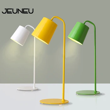 Günstige Nordic Neue Moderne Schreibtisch Lampe LED E14 4 Farben Deco Schlafzimmer Kunst Nachttisch Lampen Für Studie Wohnzimmer Studio Nacht Cafe