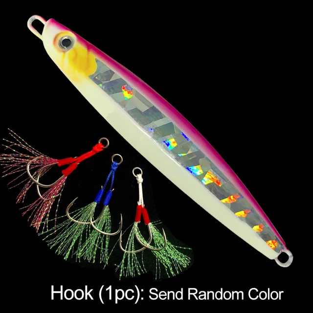 OBSESSION 180g 220g Slow Metal Jigging Lure Glow Fishing Lure Bait Lure Bait Slow Fall Jigs Fishing Jig Saltwater Lure Tackle JIG7H-Pink