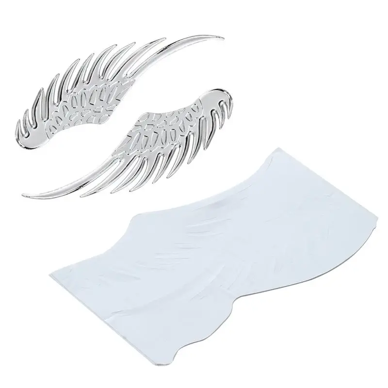 Автомобиль серебряный тон сплава ангел значок wings наклейки 2 шт