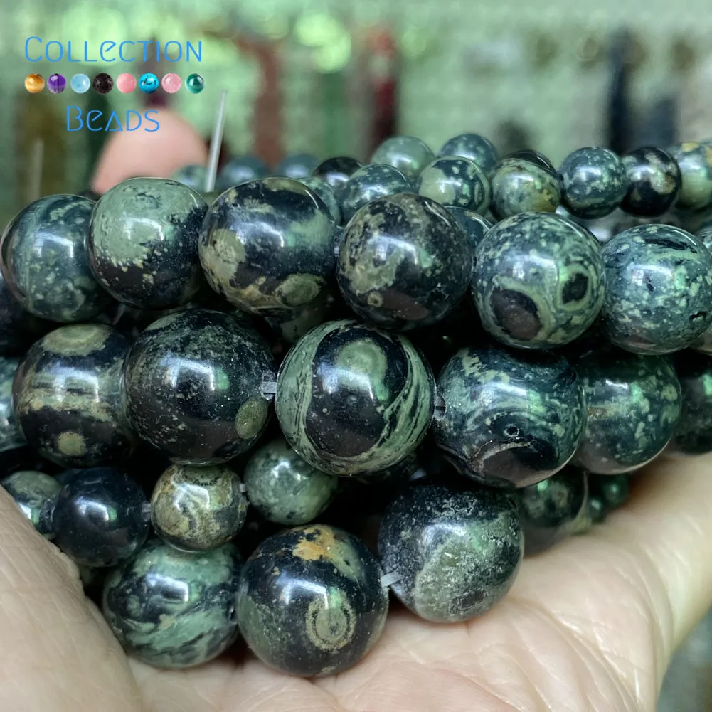 

Natural Rhyolite Jaspers Loose Round Beads For Jewelry Making 4-12 MM DIY Bracelets Accessories 15" Wholesale