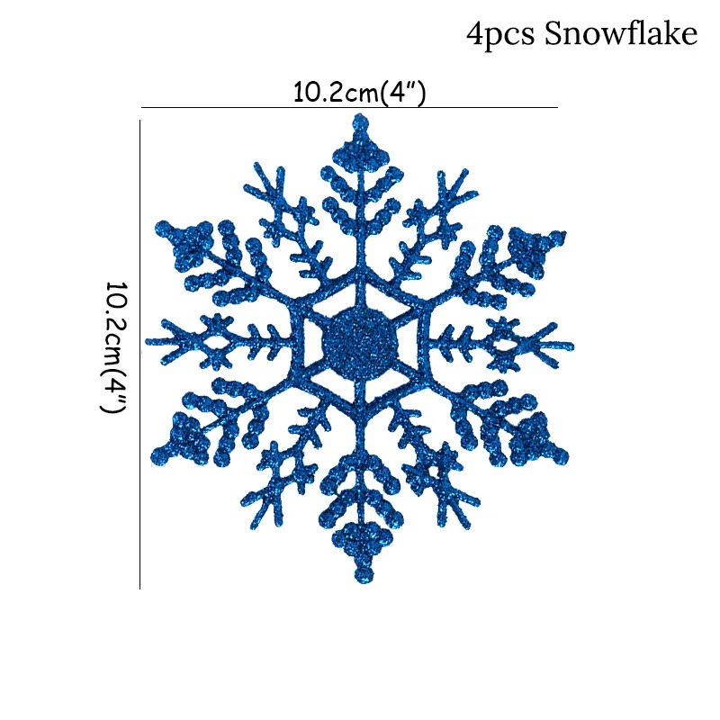 WEIGAO 4 шт. мерцающие рождественские орнаменты снежинки Рождественская елка подвесное украшение для дома натальный год Noel Декор Navidad - Цвет: 4pcs Snowflake