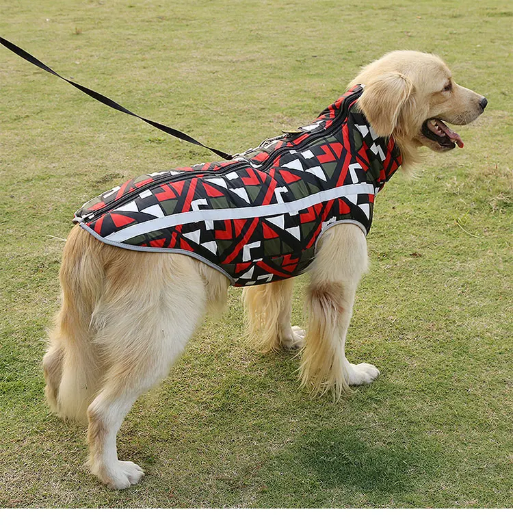 Dog Outdoor Waterproof Jackets Reflective Plaid Design