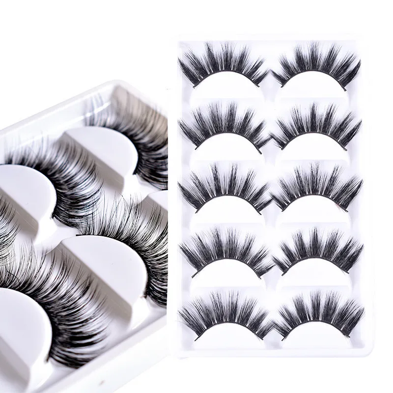 5 Pairs of 3D False Eyelashes To Make Thick Eyelashes with Three-dimensional Protein Filaments 5 Pairs of 3D False Eyelashes To Make Thick Eyelashes with Three-dimensional Protein Filaments