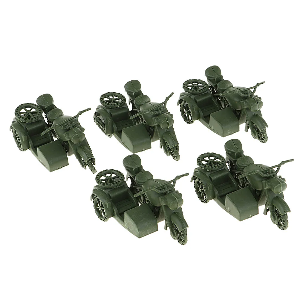 Package of Army Motorcycle Model for WWII German Soldier Diorama DIY Wargame Models Kits, Sand Table Model Building Accs