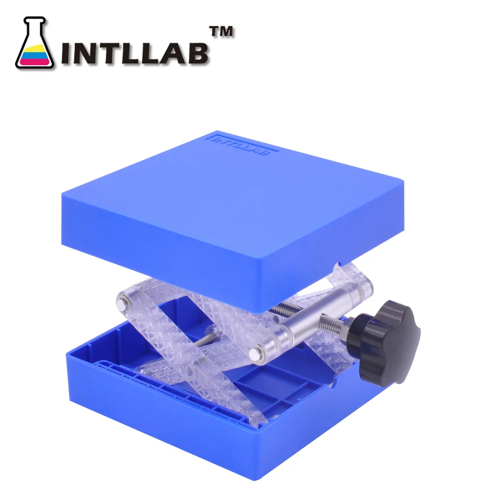 Лабораторный подъемный ножничный домкрат подъемный стол Lab 100x100 мм(4 ''x 4'') из пластика и нержавеющей стали