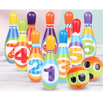 

Funny Foam Indoor Children Soft Preschool Play Games Gift Sports House Mini Kids Bowling Set Toy PU Cotton