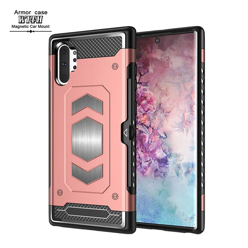 Rose gold Автоброня Металлические Магнитные Защитный чехол для samsung Galaxy S10 S7 A6 A8 J4 J6 Plus Prime A7 A9 J3 J7 J337 J737 A530F крышка - Цвет: Rose gold