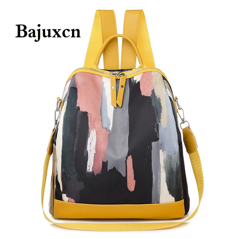 

Oxford waterproof ladies backpack new large-capacity young girl student school bag trend graffiti ladies travel backpack