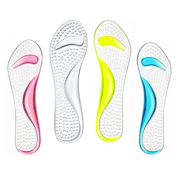 

1pair Hot Selling Soft Non-Slip Anti-pain Support Transparent Silicone Heels Thick Massaging Soles Insoles Women Shoes Pad