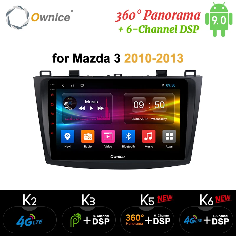 Ownice 2 din Восьмиядерный Android 9,0 k3 k5 k6 автомобильный dvd-плеер авто радио gps Navi для Mazda 3 2010 2011 2012 2013 DSP 4G LTE SPDIF