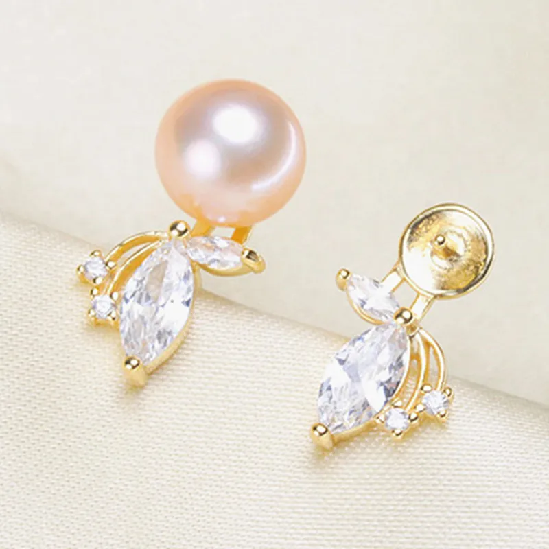 

2019 New Fashion Pearl Earrings Parts, Stud Earrings with Earrings Stoppers/Back/Cup Findings Accessory, 925 Silver Metal