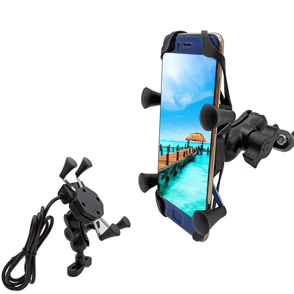 

With USB Charger 360 Rotatable Motorcycle Mobile Phone Stand Holder For Kawasaki ZX10R ZX12R ZX6R ZX14R Z1000SX Z750 Z1000
