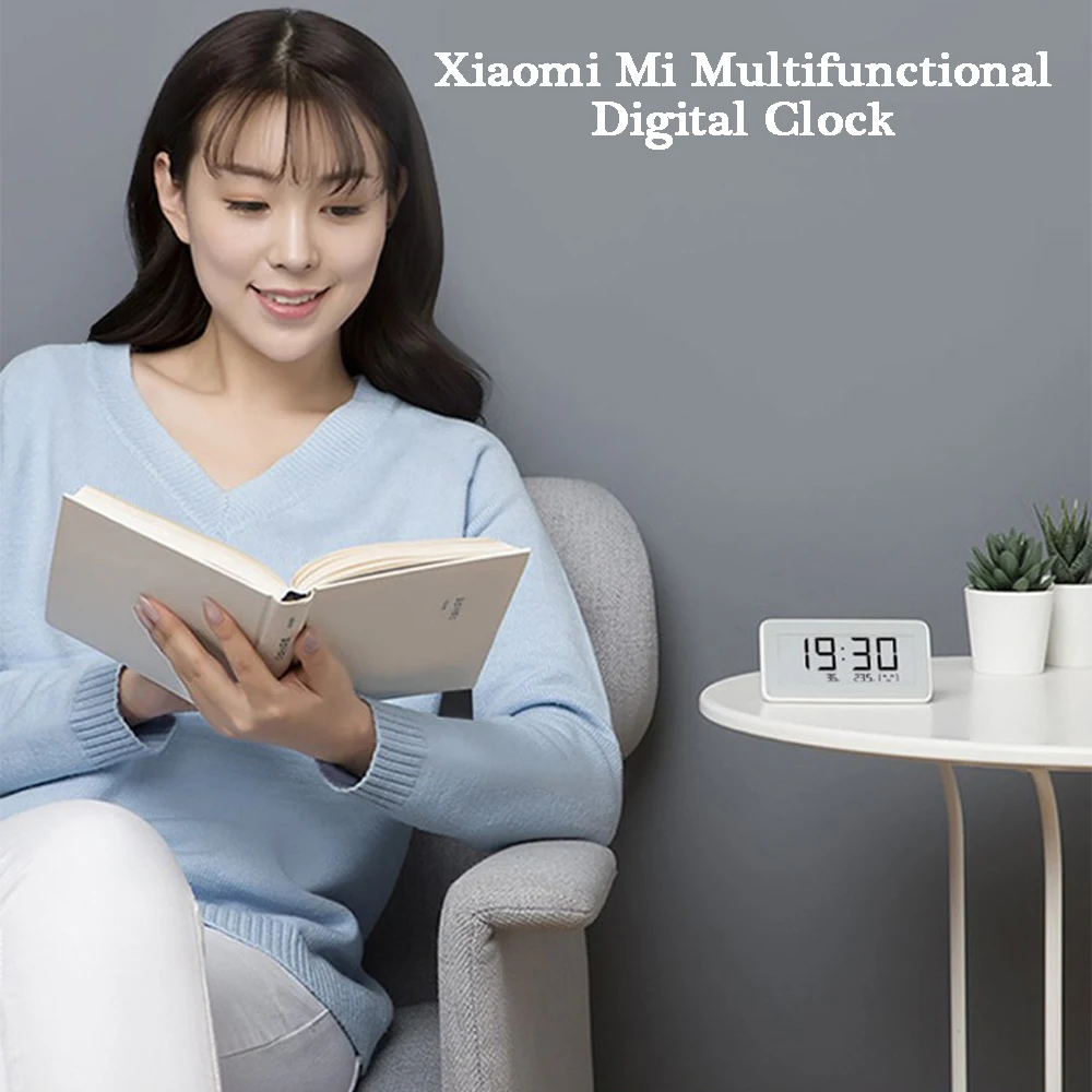 Xiaomi mi Bluetooth Многофункциональные цифровые часы Высокая точность E-INK Экран Температура Hu mi dity сенсор умный связь для дома
