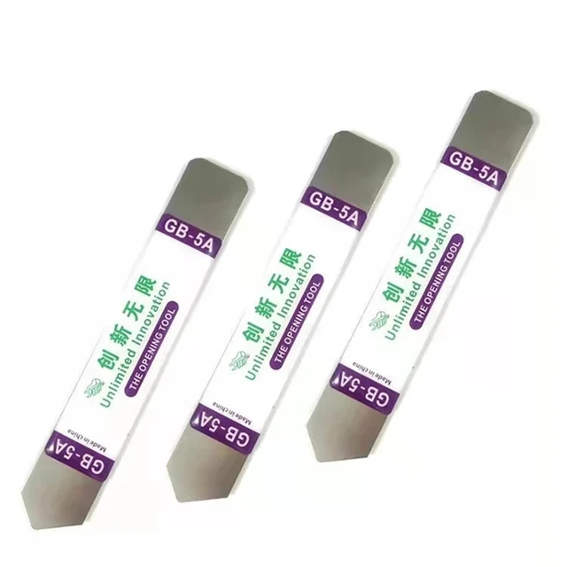 Shopping 5pcs 0,1 mm Ultra Dünner Edelstahl -stangenstangenentfernungskarte  Für Die Reparaturwerkzeuge Für Mobiltelefone in China