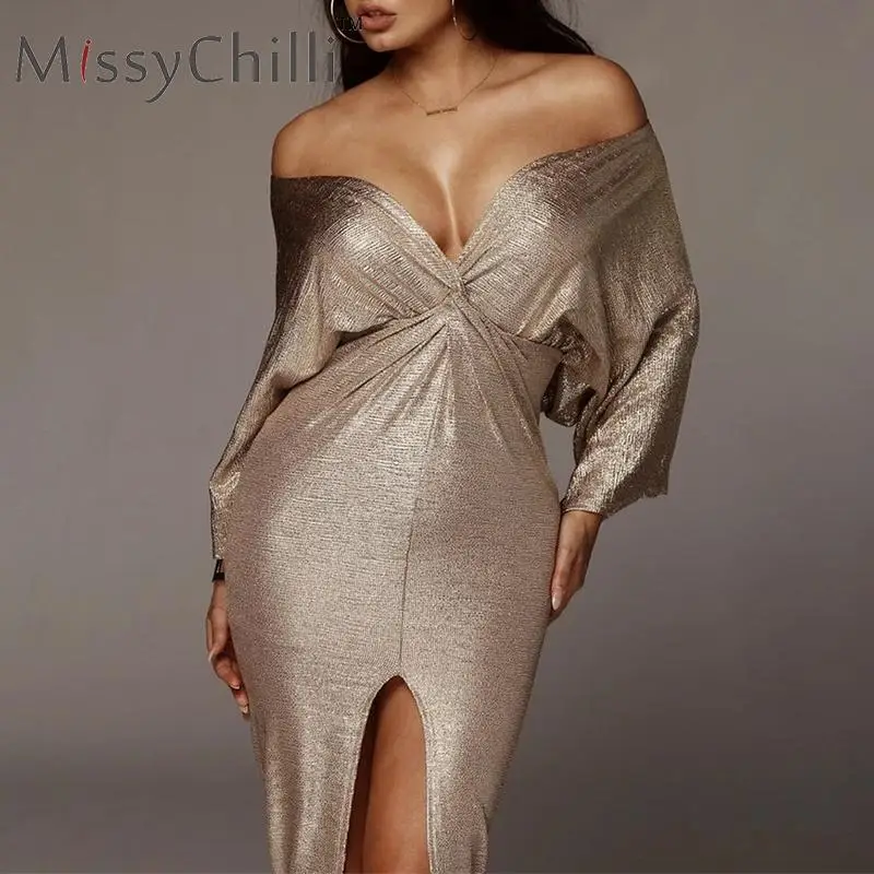 MissyChilli винтажное длинное вечернее платье с открытыми плечами женское облегающее платье с разрезом и высокой талией элегантное сексуальное летнее платье vestidos новинка