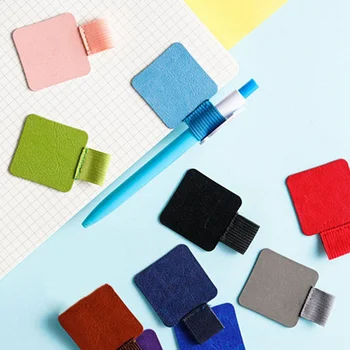 

Self-adhesive Leather Pen Clip Pencil Elastic Loop for Notebooks Journals Clipboards Pen Holder