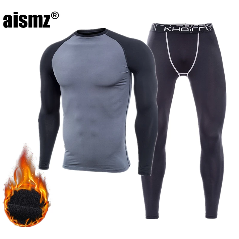Aismz термобелье мужское термобелье термо Camisa Termica кальсоны ТЕРМОколготки зимние компрессионное белье наборы быстросохнущие - Цвет: P17101-3  P5841