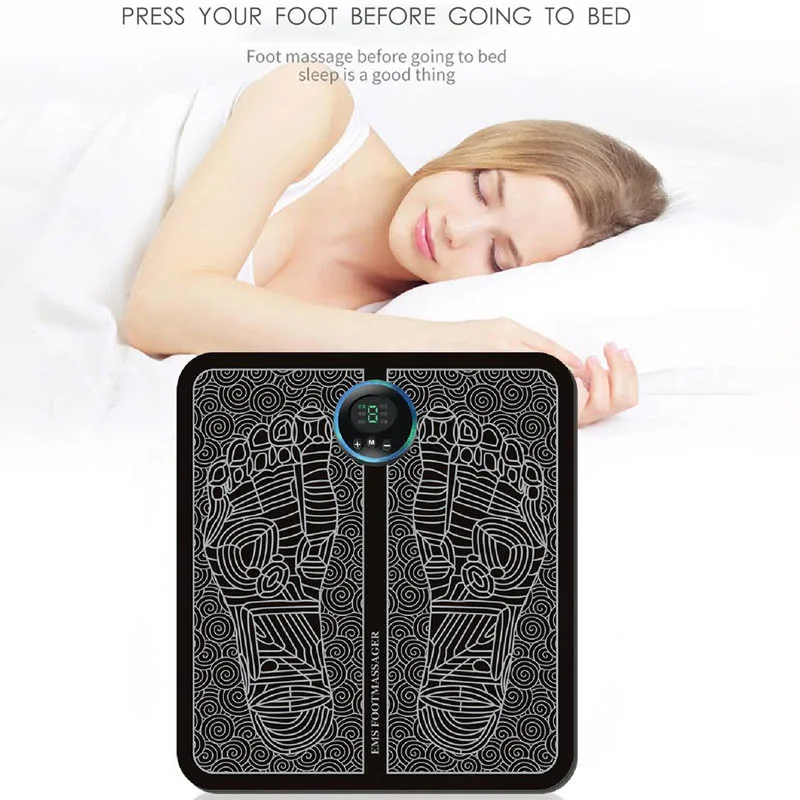 Electric EMS Foot Massage Pad Feet Acupuncture Stimulator pulsemuscle Massager feet Massage Cushion usb foot care tool machine