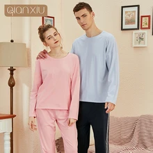 Lovers pajamas  Spring Cotton Pajamas Lightly Hugh Men's Crewneck Long Sleeve Suit Home Suit Men's Pajamas