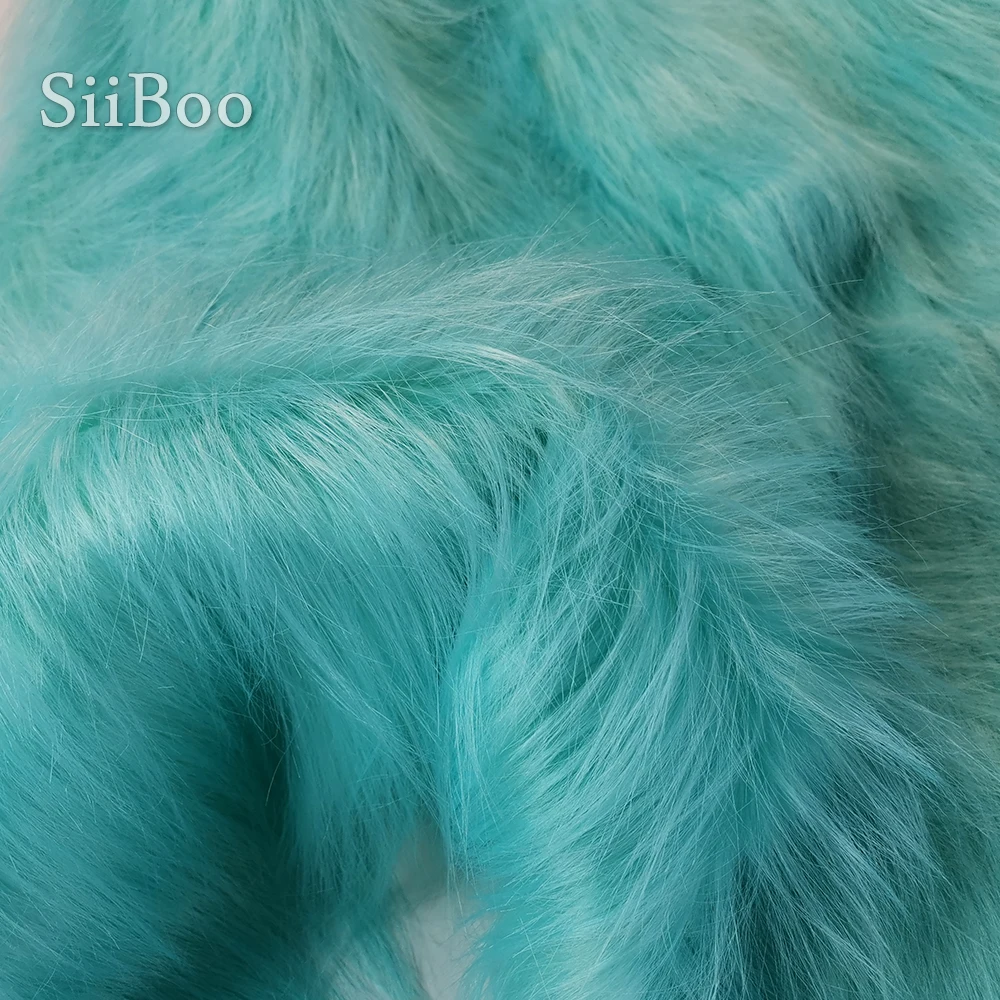 Hohe qualität 7cm lange pile himmel blau gelb plüsch faux pelz