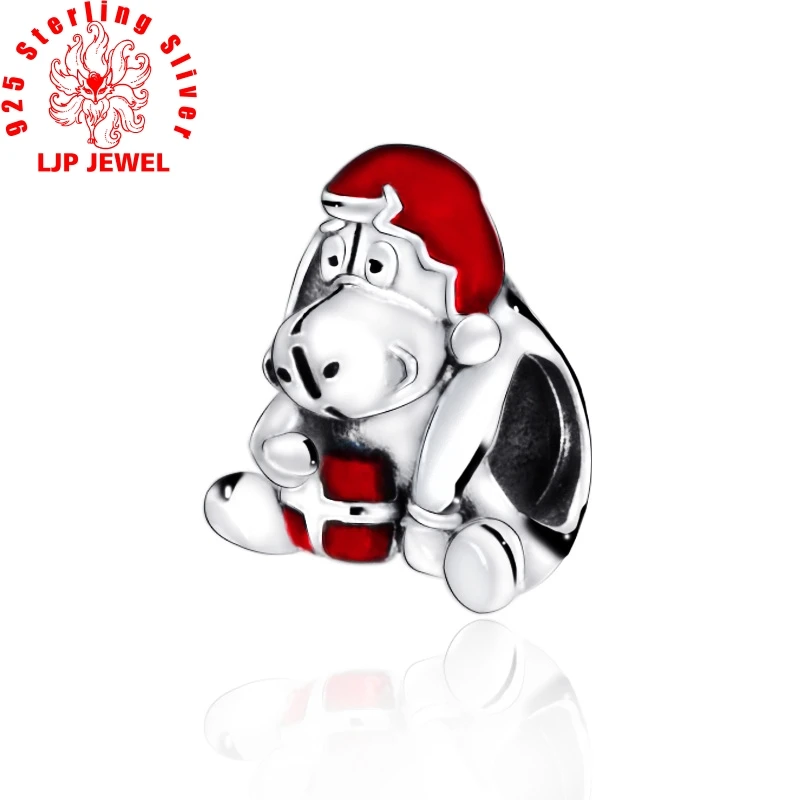 

2019 New 925 Sterling Silver Eeyore Christmas Charm fit Original Pandora Bracelets Women DIY Jewelry