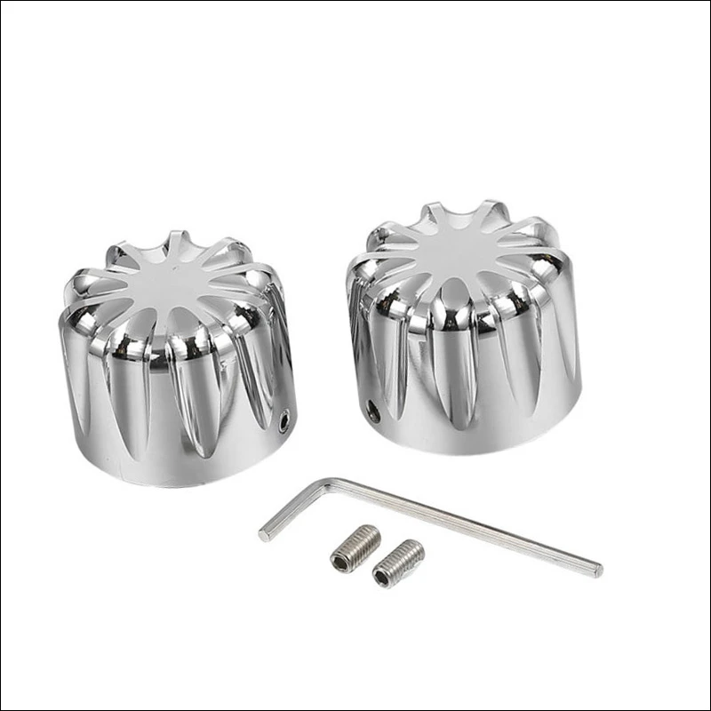 Серебристый 1 пара мотоциклетная Передняя CNC ось Гайка Чехлы для Harley Touring FLHT FLSTF FLSTC XL1200X Dyna Wide Glide Fat Bob - Цвет: Серебристый