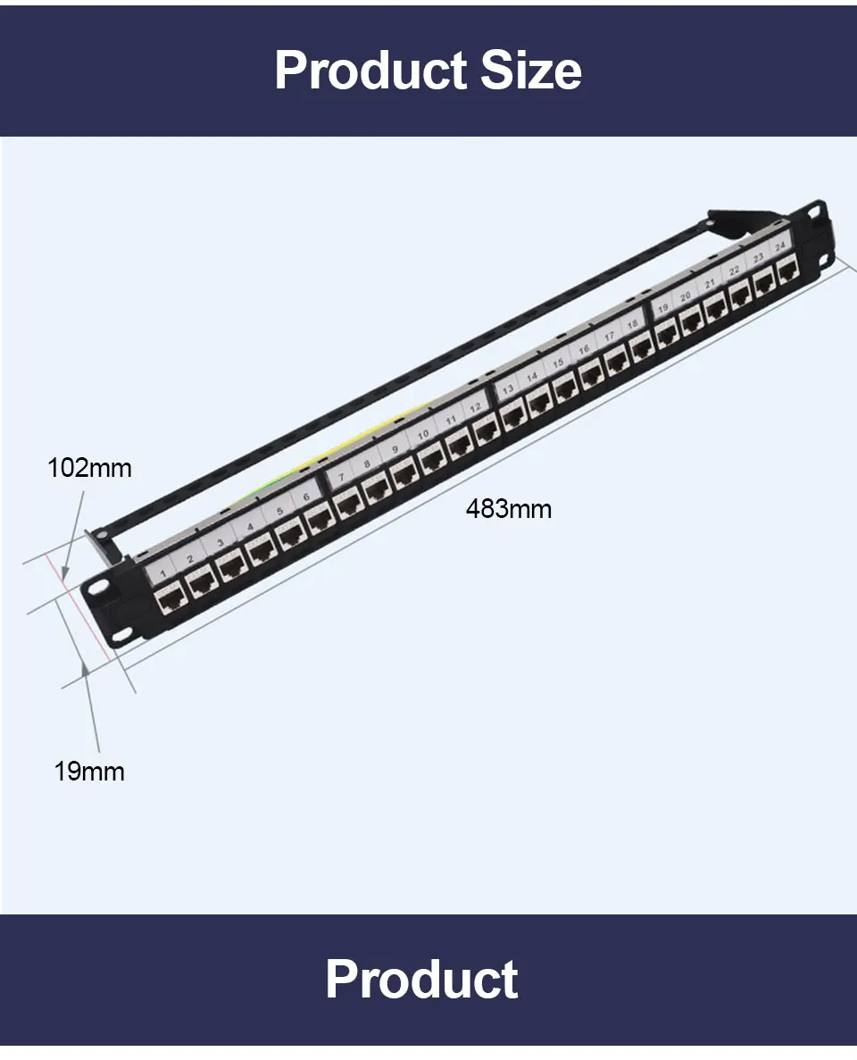 blindado módulo painel de remendo do porto rackmount montagem na parede stp keystone jack