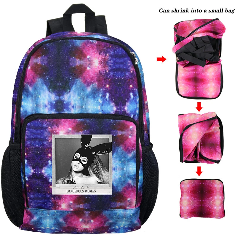 Ариана Гранде холщовый рюкзак складной рюкзак женские рюкзаки книжные сумки походный рюкзак для ноутбука школьные сумки для подростков девочек мальчиков - Цвет: 24