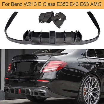 

Car Rear Bumper Diffuser Lip Spoiler with Exhaust Tips For Mercedes-Benz E Class W213 E350 E43 E63 AMG 2016 - 2018 Rear Diffuser