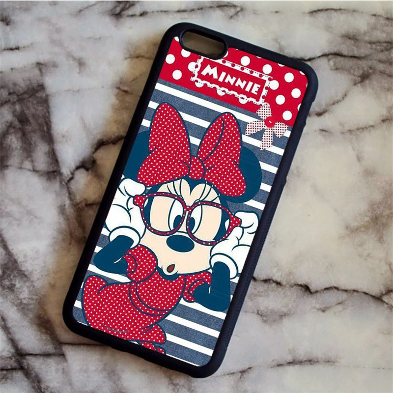 Красный Чехол для телефона с рисунком Микки и Минни Маус KETAOTAO для iPhone 4S 5C SE 5 5S 6 6 s 7 8 Plus XR XS Max чехол из мягкого ТПУ и резины и силикона - Цвет: Красный