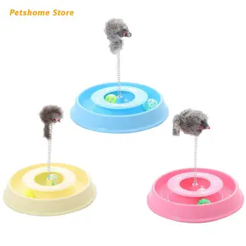 

Cat Track Ball Dish Interactive Amusement Plate Cat Game Spring Mouse Puzzle Toy