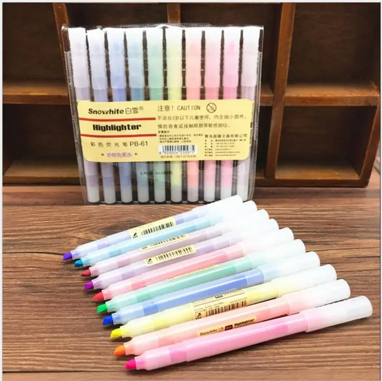 

10 Color Sketch Lettering Calligraphy Pen Student With Highlighter Marker Art Pen Painting Supplies Office Accessories Marker