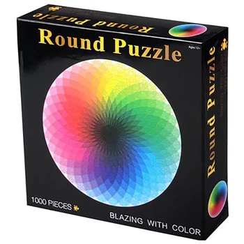 

1000pcs/Set Colorful Rainbow Round DIY Geometrical Photo Puzzle Adult Kids Educational Reduce Stress Toy Jigsaw Puzzle Paper