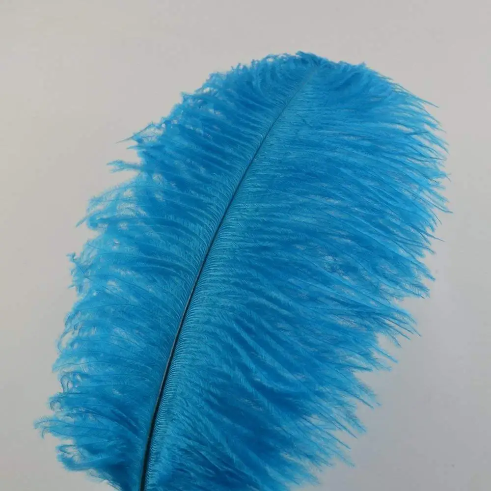 turquoise 10 шт./лот, золотые страусиные перья, длина 50-55 см, мятно-грень, окрашенные из страусовых перьев для свадьбы, карнавала, вечерние украшения, рукоделие - Цвет: turquoise