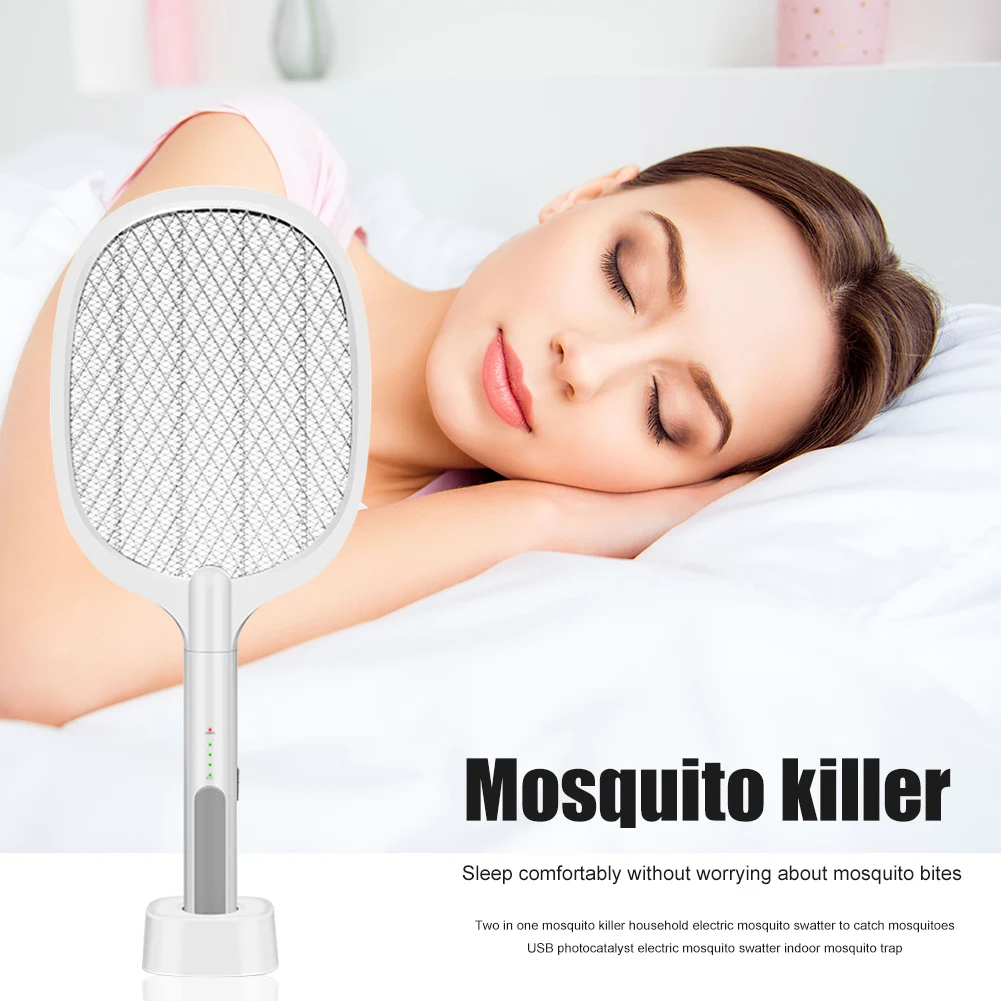 Racchetta Per Insetti Elettrica Swatter Zapper Usb 1200Mah Ricaricabile Mosquito Swatter Kill Fly Bug Zapper Killer Trap