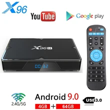 X96 H Смарт ТВ коробка X96 Мини Android 9,0 4 Гб 64 Гб оперативной памяти, 32 Гб встроенной памяти, процессор Allwinner H603 2,4G& Wi-Fi 5 ГГц Wi-Fi 1080P 6K Netflix Youtube IPTV Set-top BOX