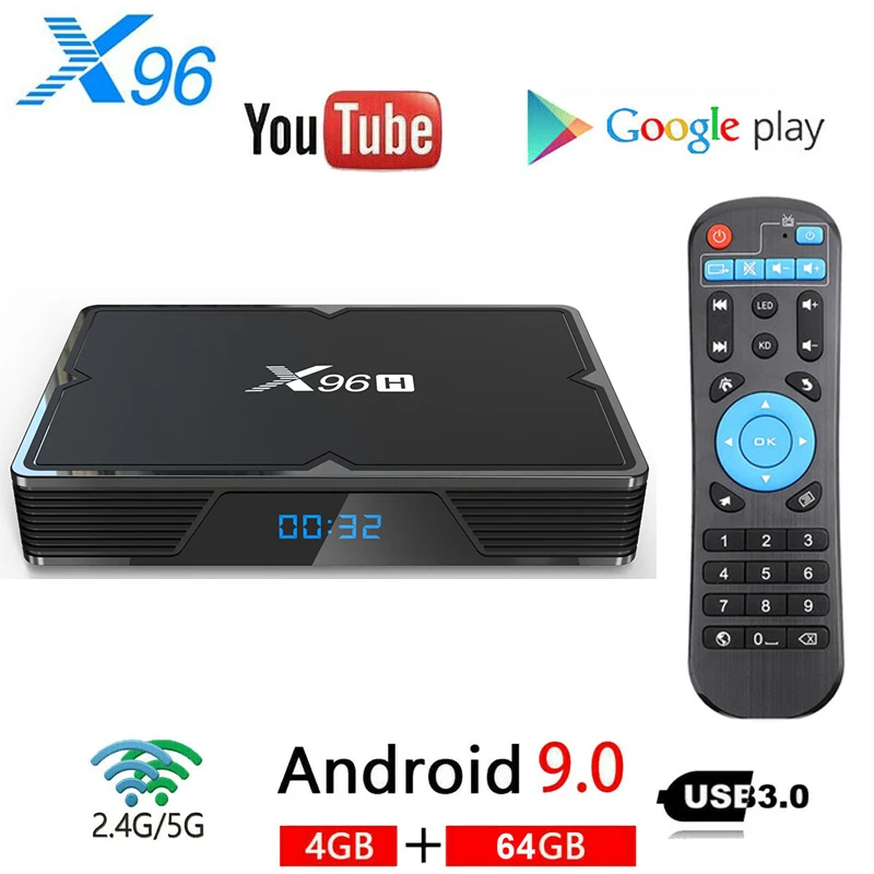 Смарт ТВ бокс X96H X96 mini Android 9 0 4 Гб 64 32 Allwinner H603 2 4G и 5 ГГц Wifi 1080P 6K Youtube