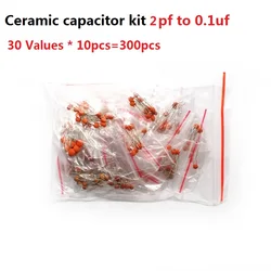 30 Values*10pcs=300pcs Ceramic Capacitor Kit 2pf To 0.1uf 50V Assorted Kit Set Assortment Pack 22PF 30PF 220PF 103 104 100PF 472