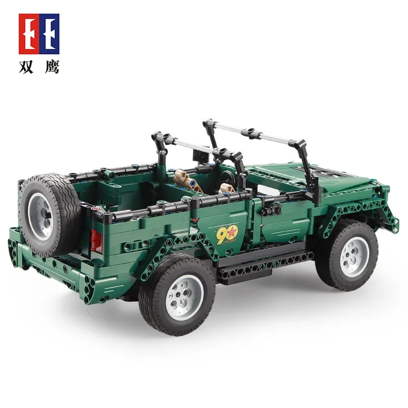 

Double e Click Building Blocks Remote Control Car Series Military Parade Car Tank Educational Assembly Car Model Toy 51015
