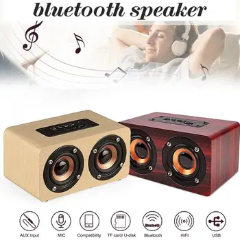 

10W Output Retro Wood Wireless & Streaming bluetooth Speaker Portable HiFi Speaker bluetooth Mini 3D Dual Loudspeakers USB