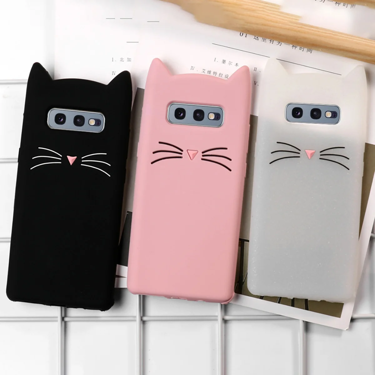 LCHULLE Cute Case for Samsung S7 S9 S8 S10 Plus S10E Lovely Cartoon Soft TPU Silicone Rubber Protective Phone Back Cover Coque |