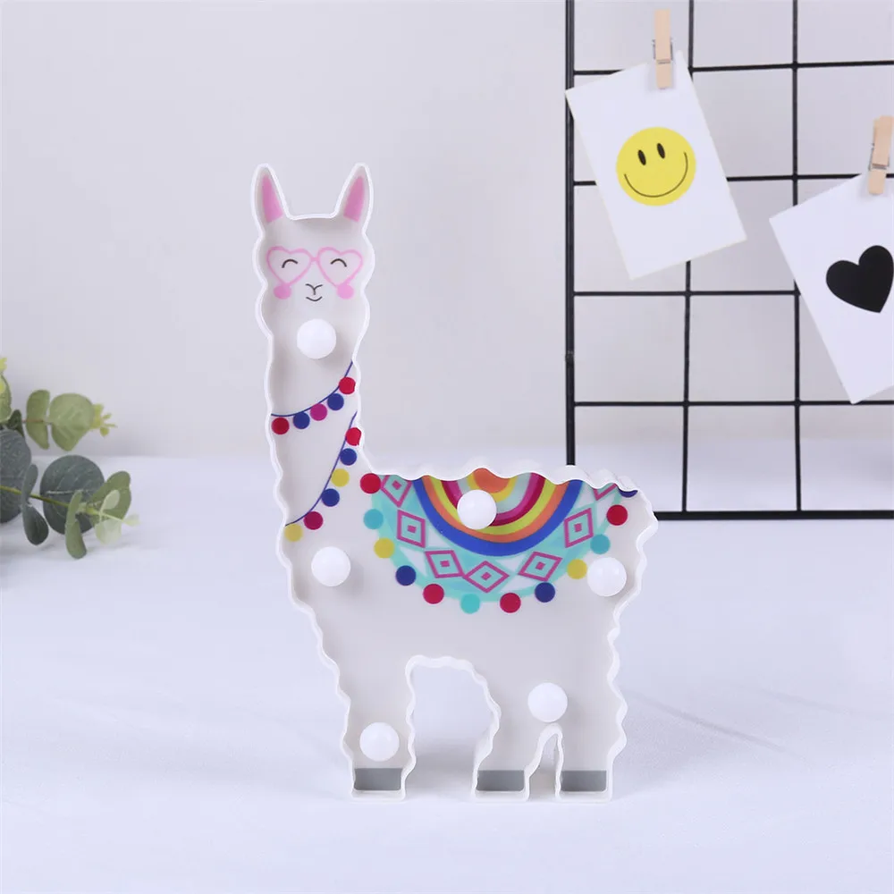 Christmas Alpaca Night Light LED 12x19x2.8cm Decorative Hanging Night Light Lamp Animal Shape Cute Animal Modeling Lamp