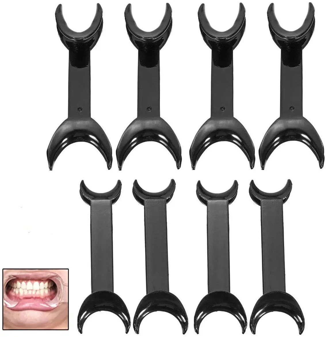 8pcsBlackTShapeMouthOpenersIntraoralCheekLipRetractorOpener