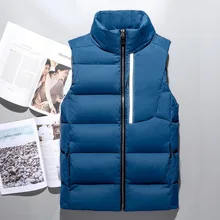 Зимний мужской пуховый жилет Модный повседневный теплый толстый мужской жилет с воротником-стойкой жилет