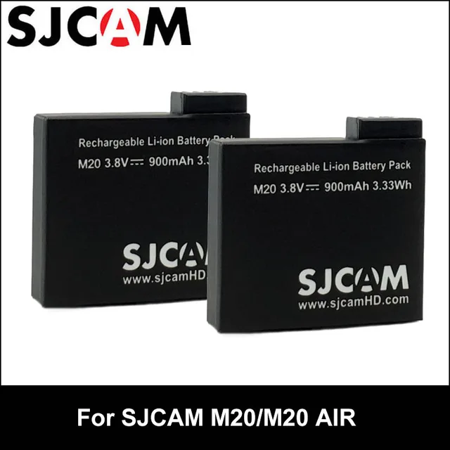 US $12.13 2PCS SJCAM M20 Batteries Rechargeable Liion Battery Pack 38V 900mAh Sports Action Camera DV Batte