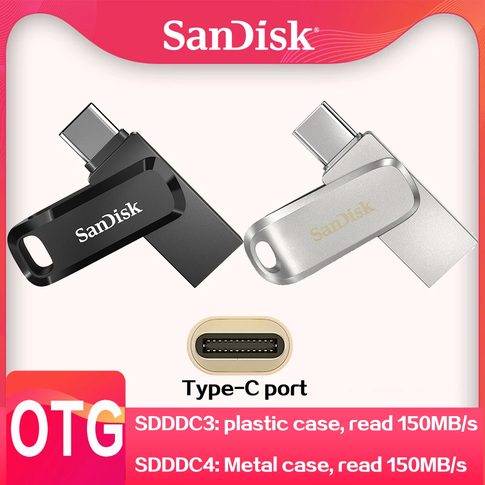 usb for sale SanDisk 1TB SDDDC4 USB 3.1 Flash Drive Type-C 128GB Pendrive 256GB 32GB 64GB Phone Type C OTG Flash Drive SDDDC3 512GB Pen drive fastest flash drive
